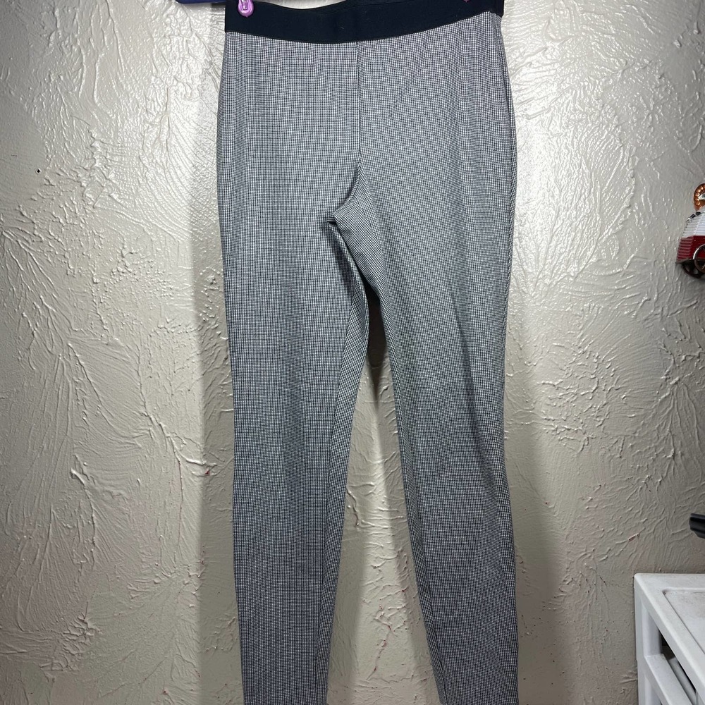 Talbots Womens Black White Elastic Waist Skinny Stretch Pull-on Pant Plus Size 4